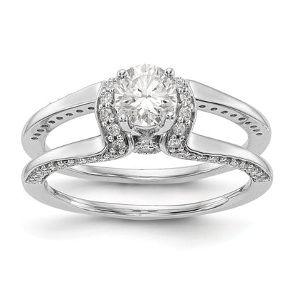 14K Weißgold Verlobungsring mit simuliertem Diamanten