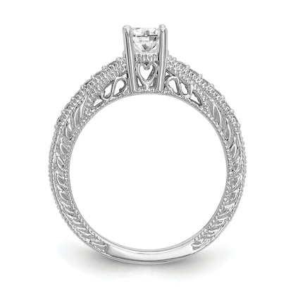 14K Weißgold Verlobungsring mit Diamantsimulanten