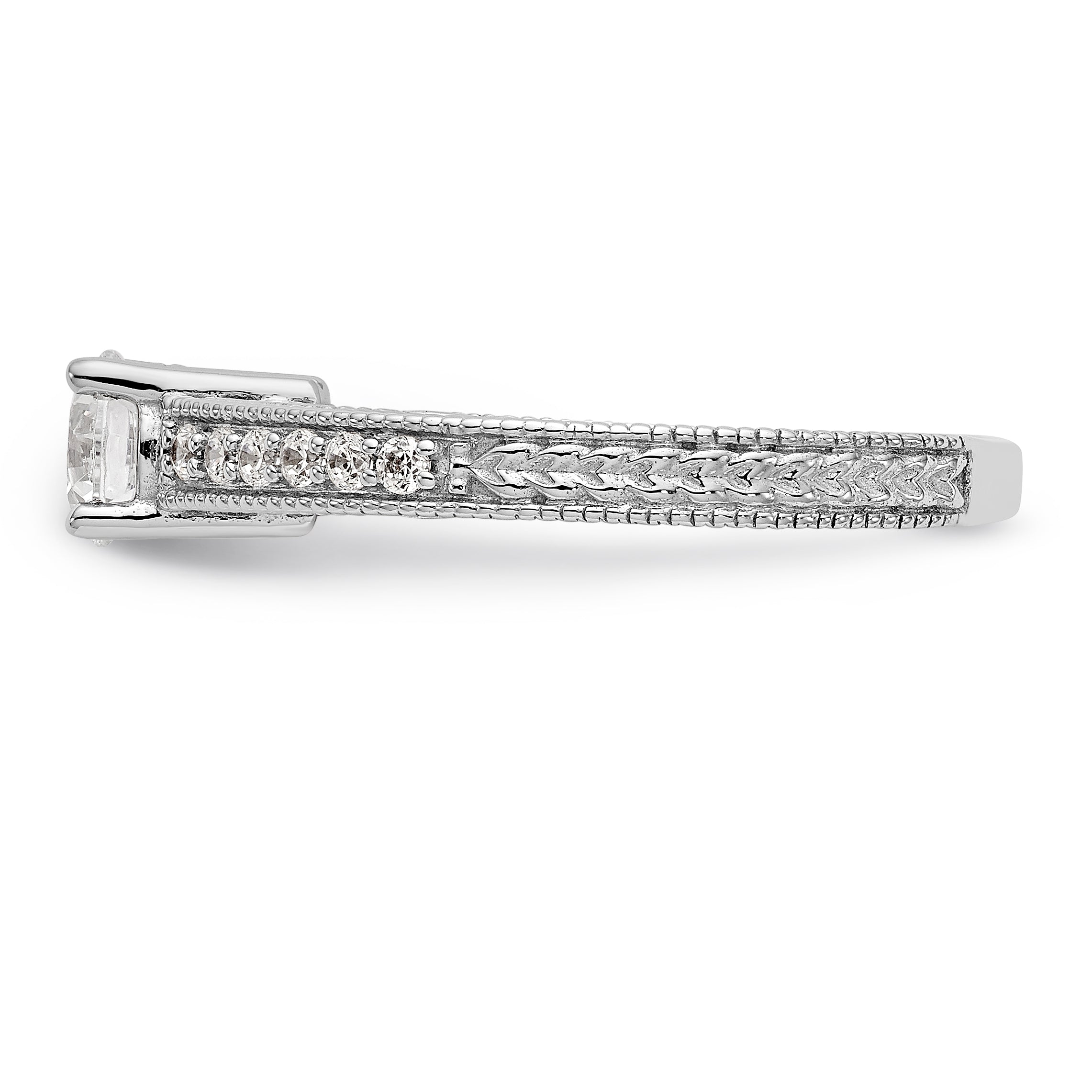14K Weißgold Verlobungsring mit Diamantsimulanten