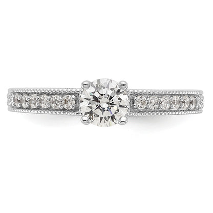14K Weißgold Verlobungsring mit Diamantsimulanten