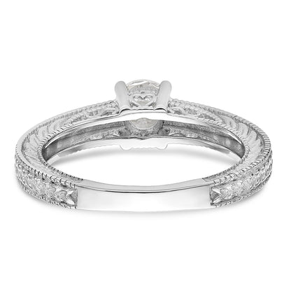 14K Weißgold Verlobungsring mit Diamantsimulanten
