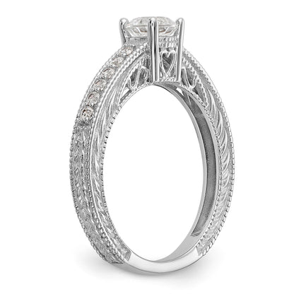 14K Weißgold Verlobungsring mit Diamantsimulanten