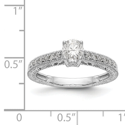14K Weißgold Verlobungsring mit Diamantsimulanten