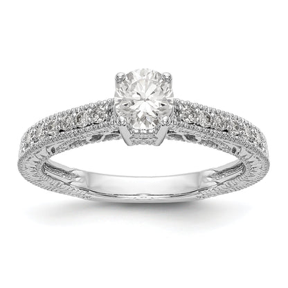 14K Weißgold Verlobungsring mit Diamantsimulanten