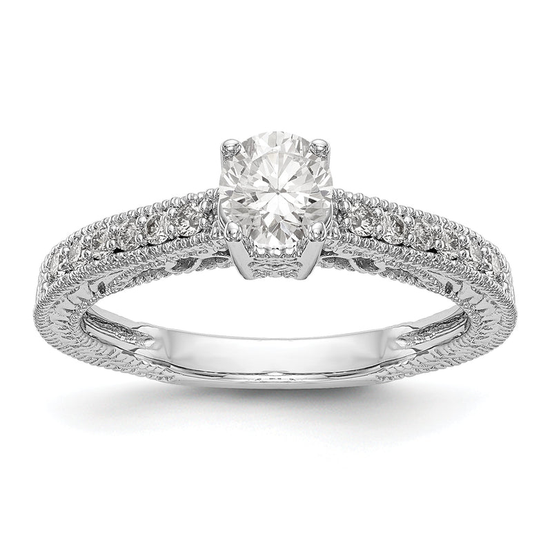 14K Weißgold Verlobungsring mit Diamantsimulanten