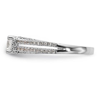 14K Weißgold Verlobungsring mit simuliertem Diamanten