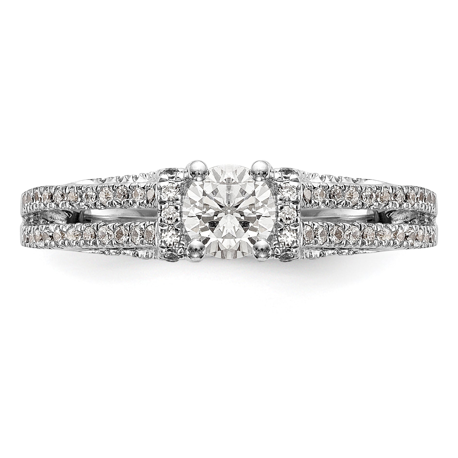 14K Weißgold Verlobungsring mit simuliertem Diamanten