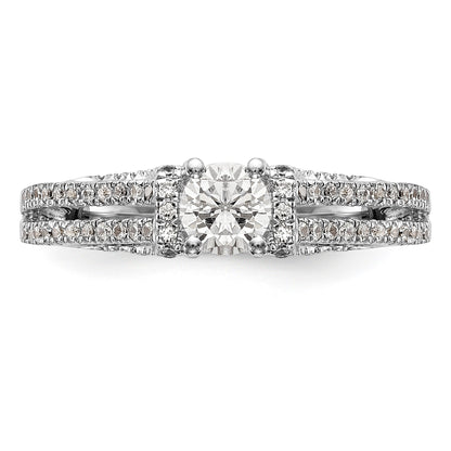 14K Weißgold Verlobungsring mit simuliertem Diamanten