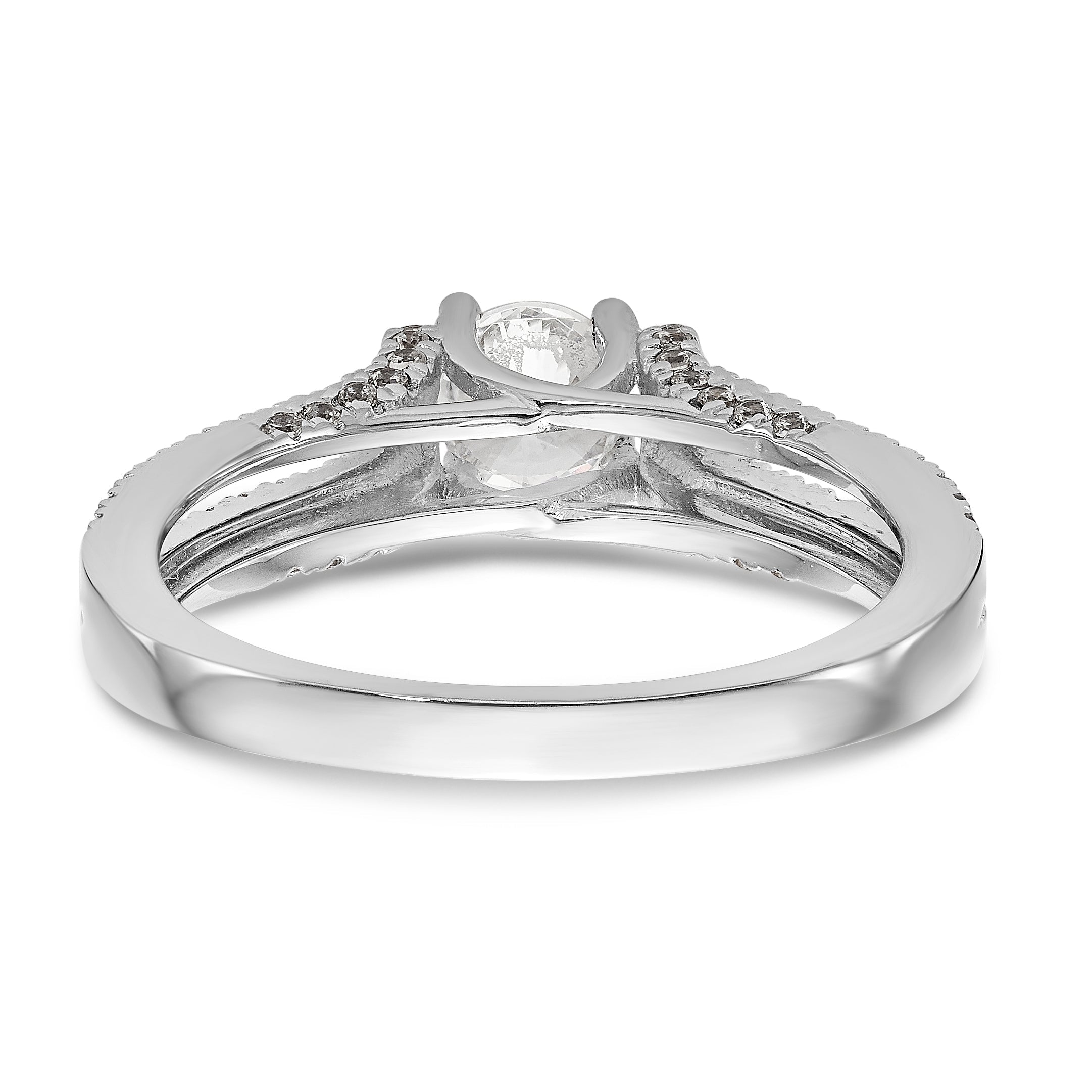 14K Weißgold Verlobungsring mit simuliertem Diamanten