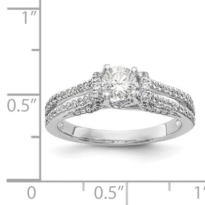 14K Weißgold Verlobungsring mit simuliertem Diamanten