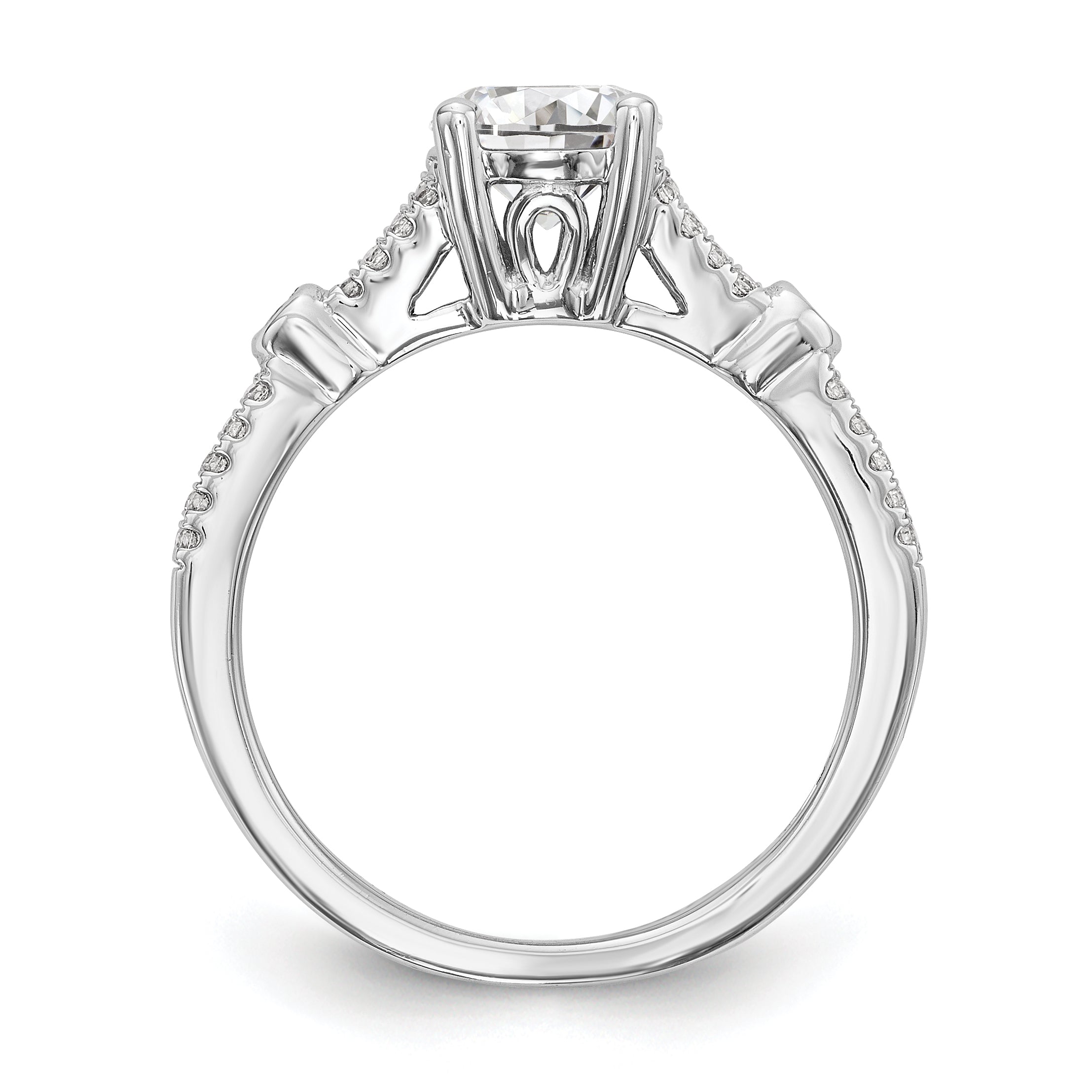 14K Weißgold Verlobungsring mit simuliertem Diamanten