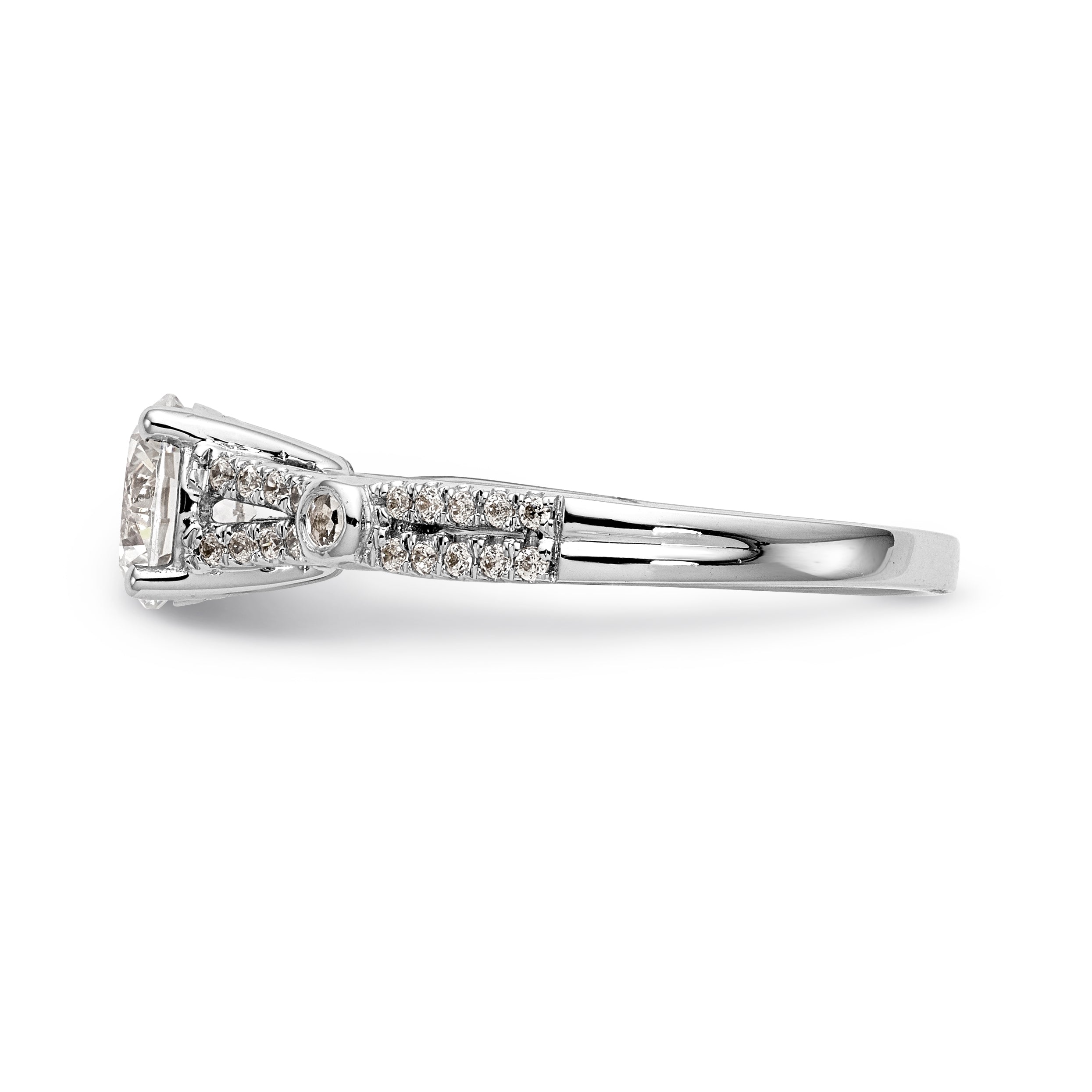 14K Weißgold Verlobungsring mit simuliertem Diamanten