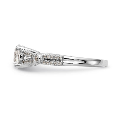 14K Weißgold Verlobungsring mit simuliertem Diamanten