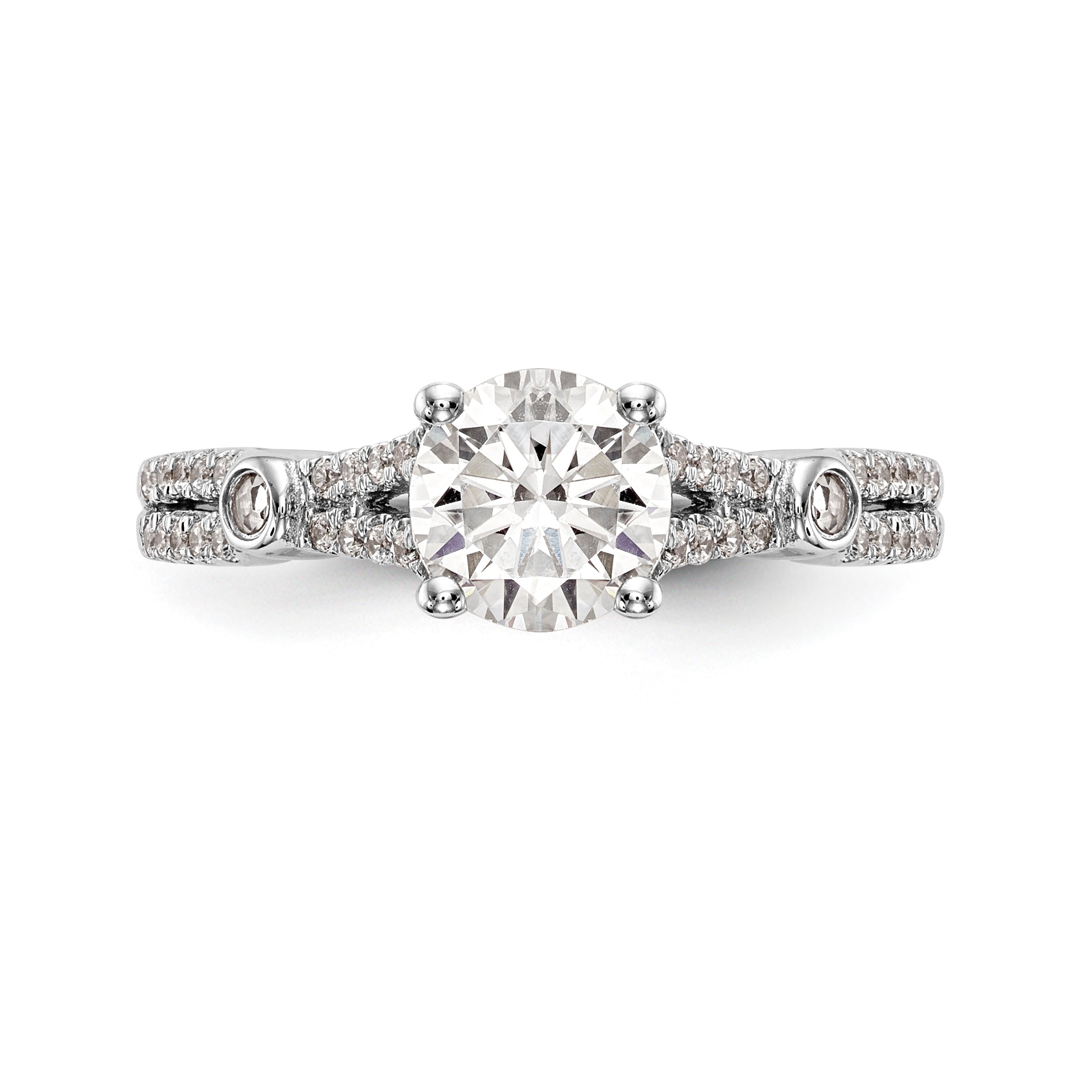 14K Weißgold Verlobungsring mit simuliertem Diamanten