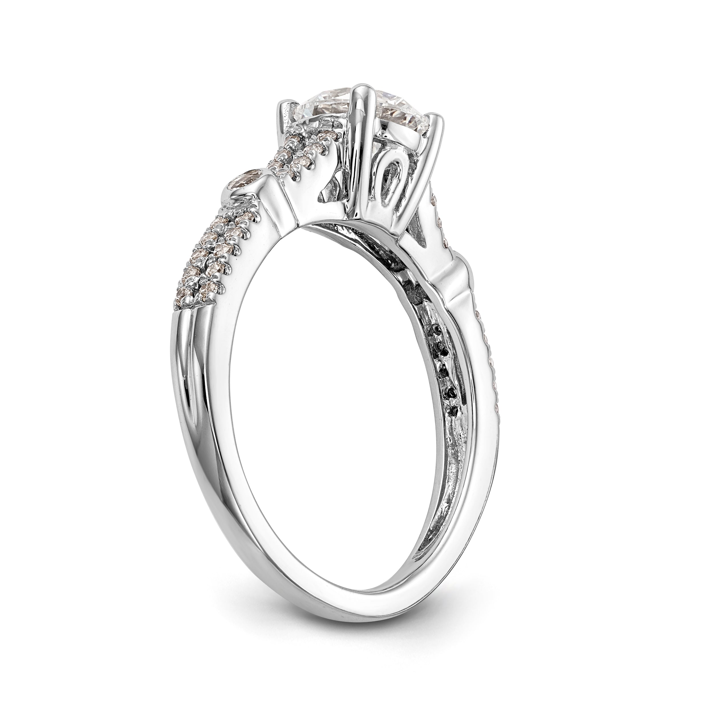 14K Weißgold Verlobungsring mit simuliertem Diamanten