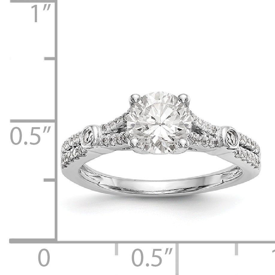 14K Weißgold Verlobungsring mit simuliertem Diamanten