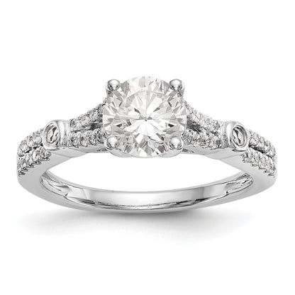 14K Weißgold Verlobungsring mit simuliertem Diamanten
