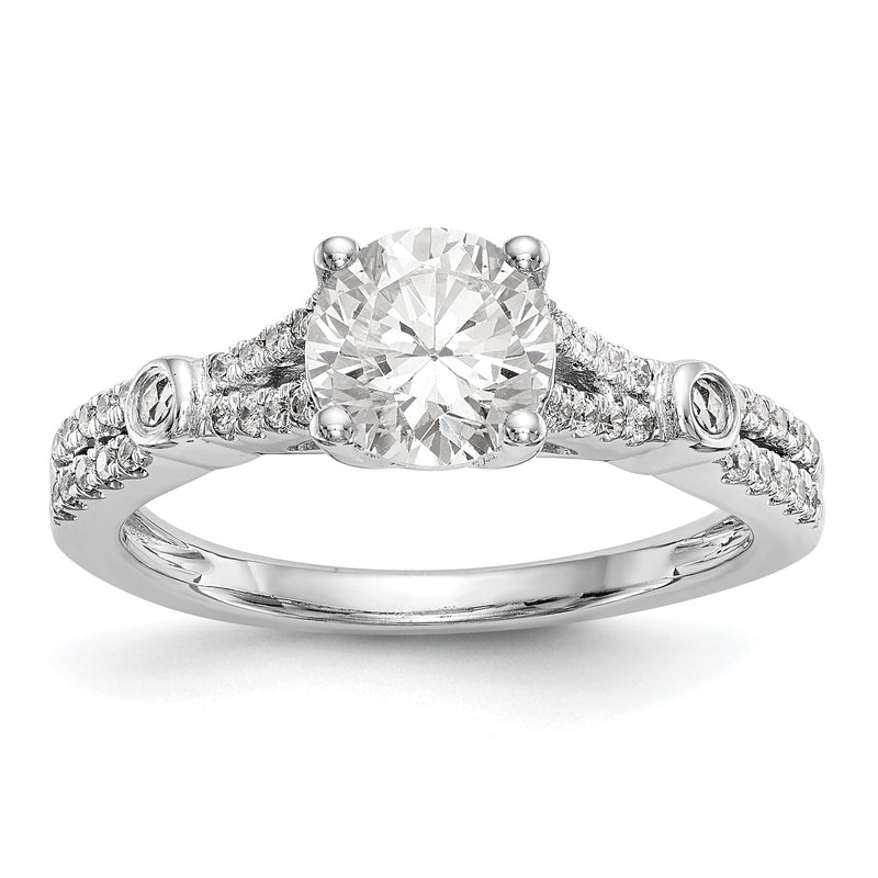 14K Weißgold Verlobungsring mit simuliertem Diamanten
