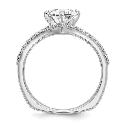 14K Weißgold Verlobungsring mit simuliertem Diamanten