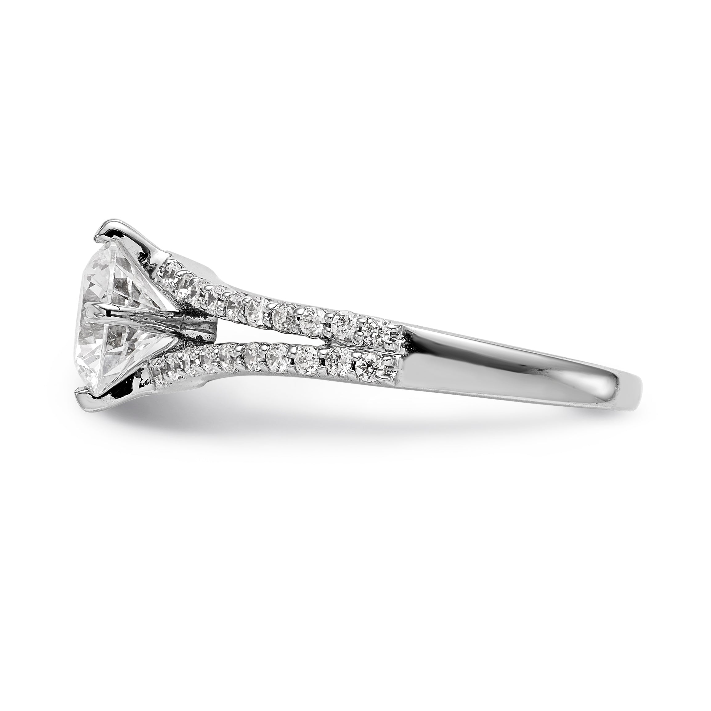 14K Weißgold Verlobungsring mit simuliertem Diamanten