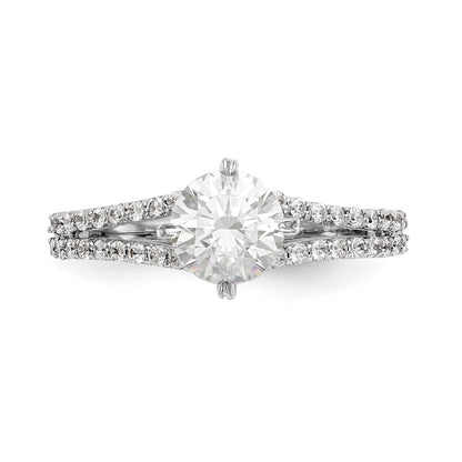 14K Weißgold Verlobungsring mit simuliertem Diamanten