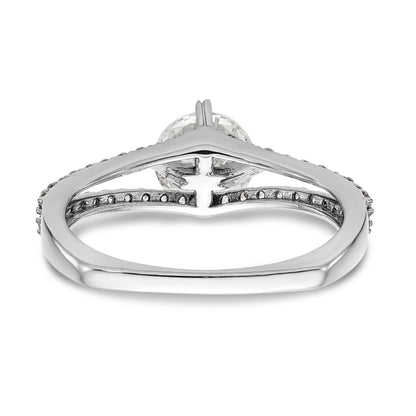14K Weißgold Verlobungsring mit simuliertem Diamanten