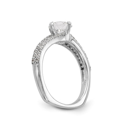 14K Weißgold Verlobungsring mit simuliertem Diamanten