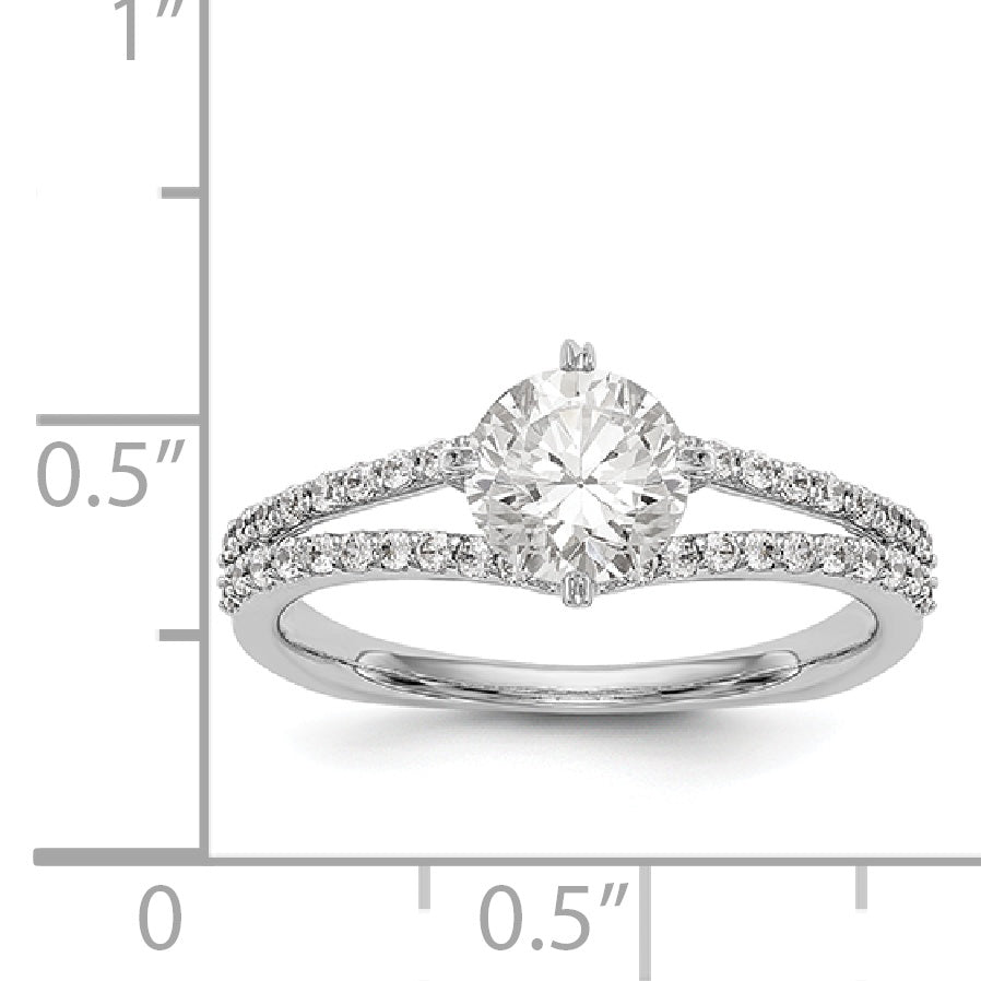 14K Weißgold Verlobungsring mit simuliertem Diamanten