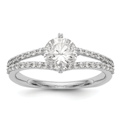 14K Weißgold Verlobungsring mit simuliertem Diamanten