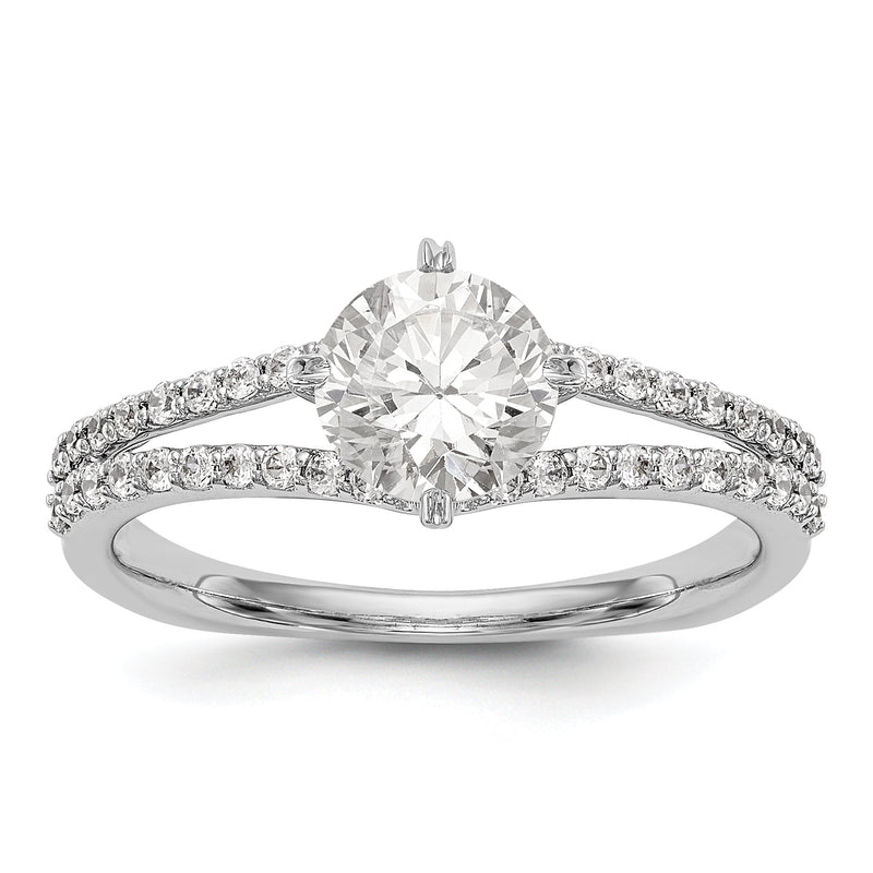 14K Weißgold Verlobungsring mit simuliertem Diamanten