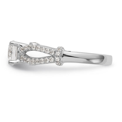 14K Weißgold Verlobungsring mit simuliertem Diamant