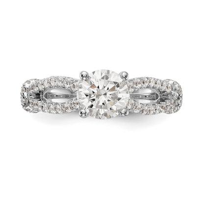 14K Weißgold Verlobungsring mit simulierten Diamanten