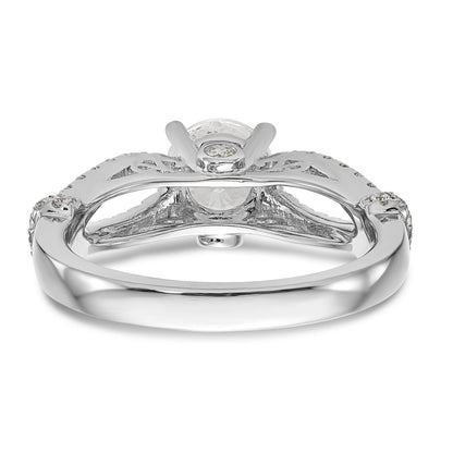 14K Weißgold Verlobungsring mit simulierten Diamanten