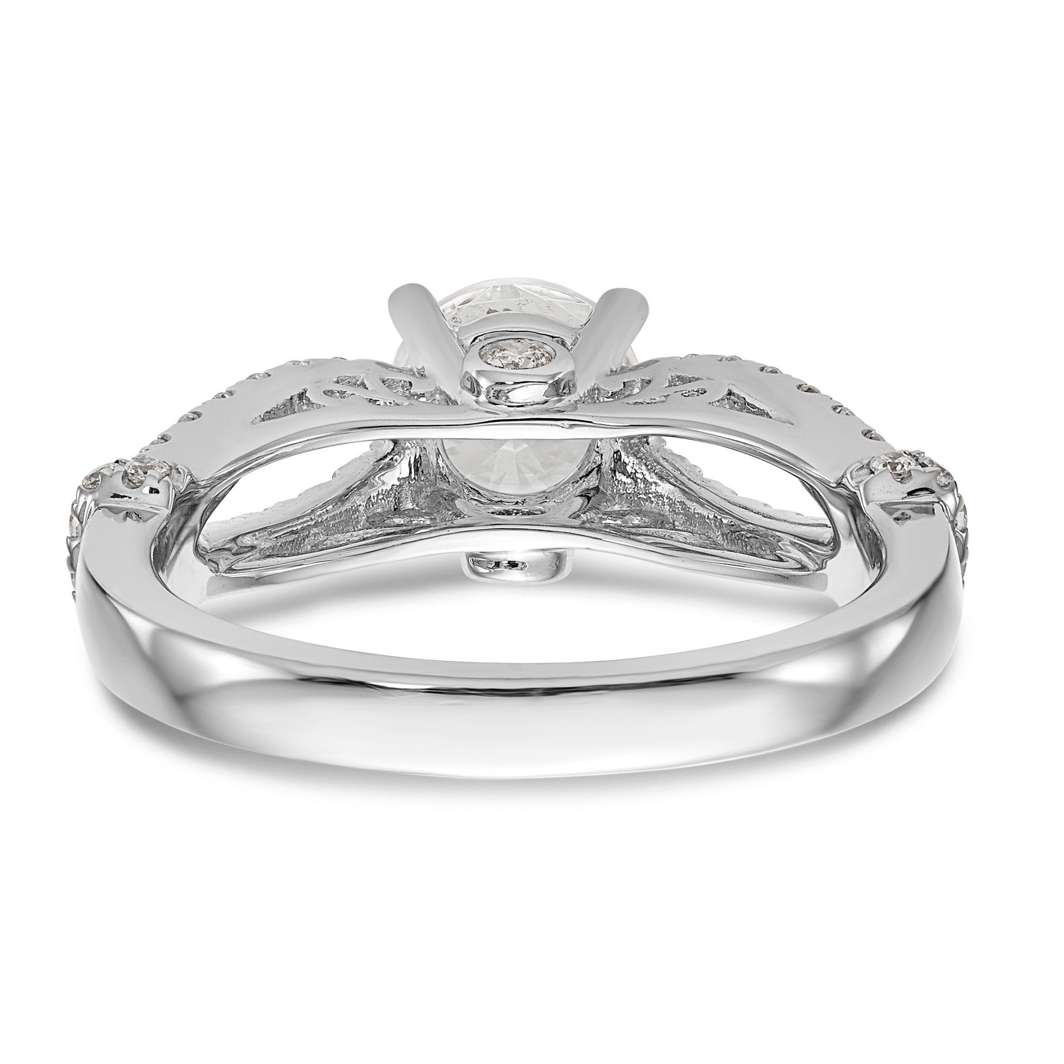 14K Weißgold Verlobungsring mit simuliertem Diamant