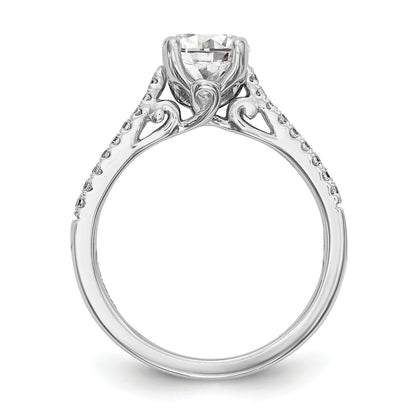 14K Weißgold Verlobungsring mit simulierten Diamanten