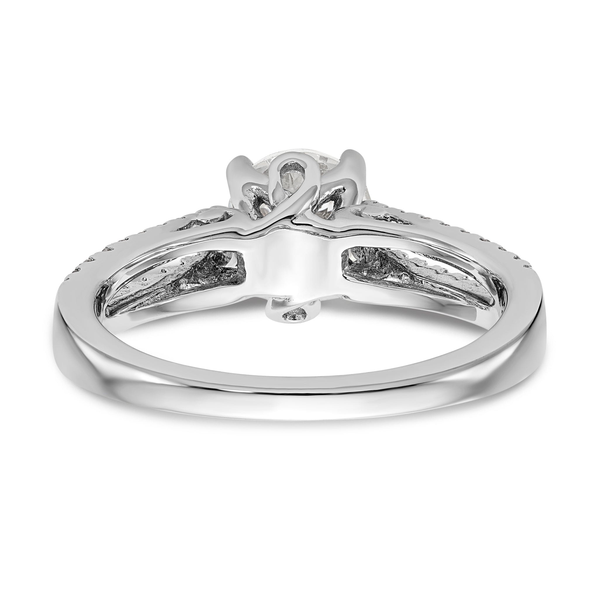 14K Weißgold Verlobungsring mit simulierten Diamanten