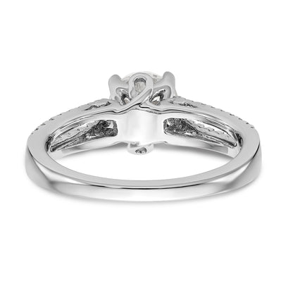 14K Weißgold Verlobungsring mit simulierten Diamanten