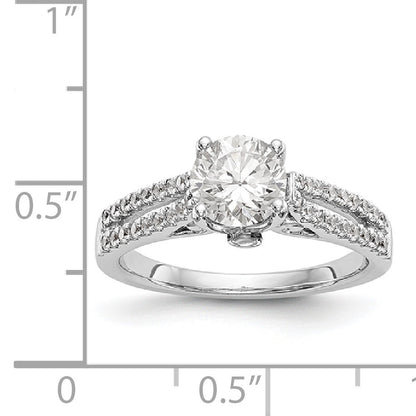 14K Weißgold Verlobungsring mit simulierten Diamanten