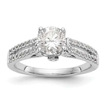 14K Weißgold Verlobungsring mit simulierten Diamanten