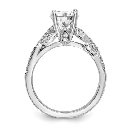 14K Weißgold Verlobungsring mit simulierten Diamanten