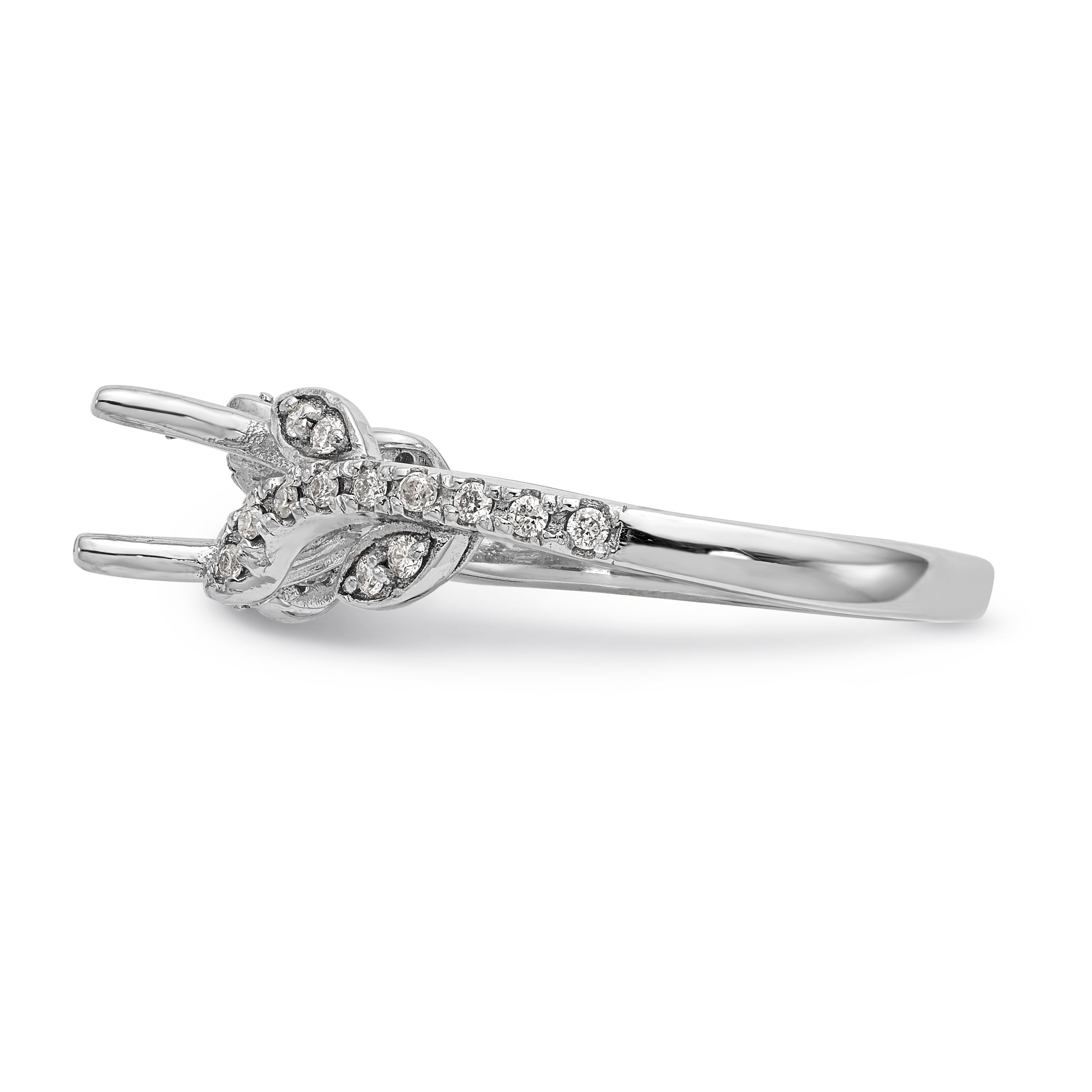 14K Weißgold Verlobungsring mit simulierten Diamanten