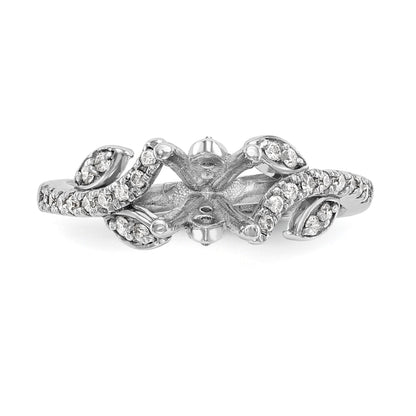 14K Weißgold Verlobungsring mit simulierten Diamanten