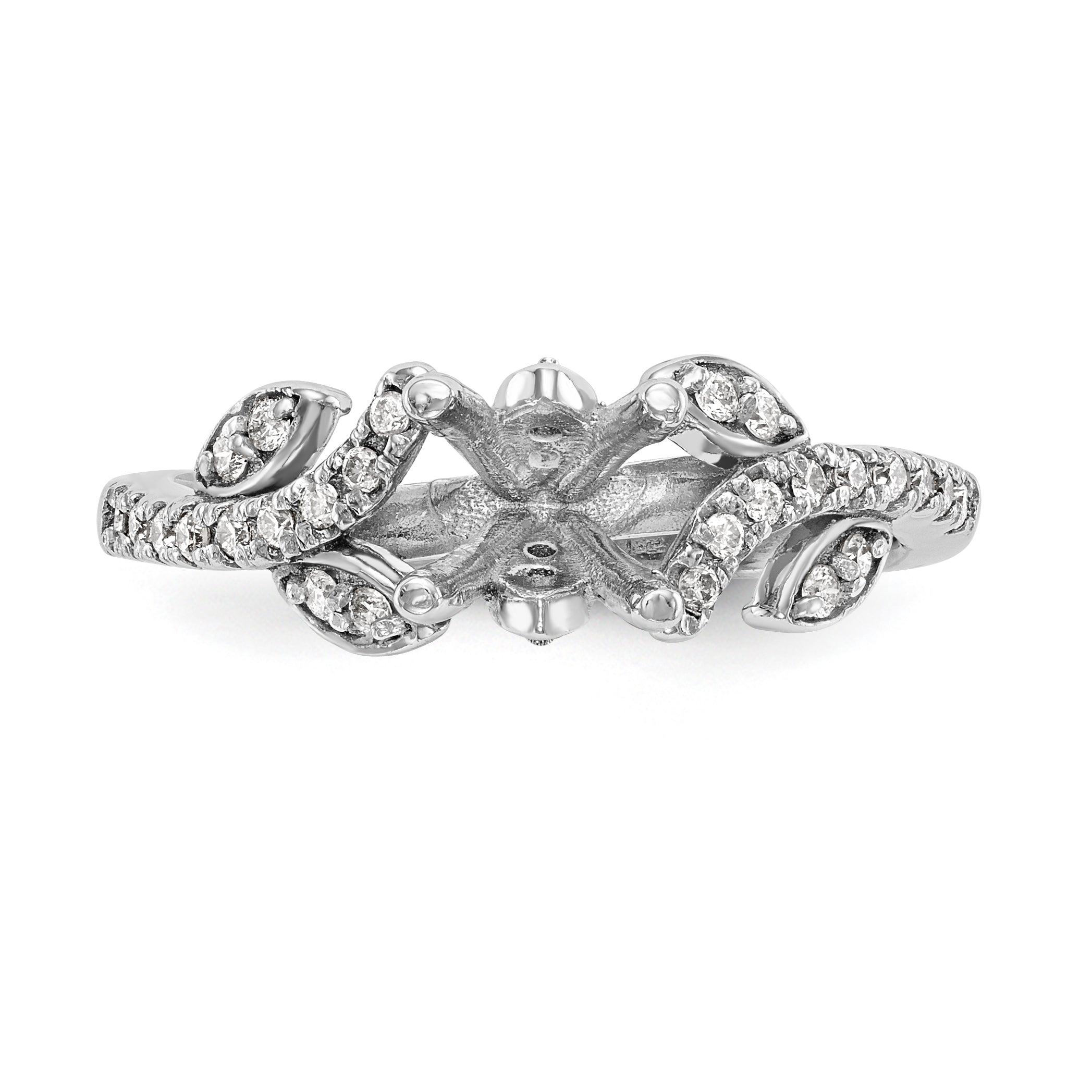 14K Weißgold Verlobungsring mit simuliertem Diamanten