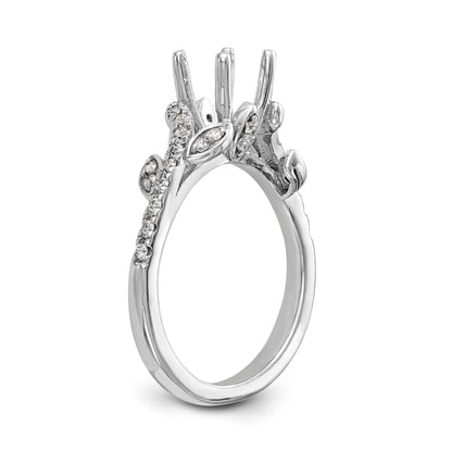 14K Weißgold Verlobungsring mit simulierten Diamanten