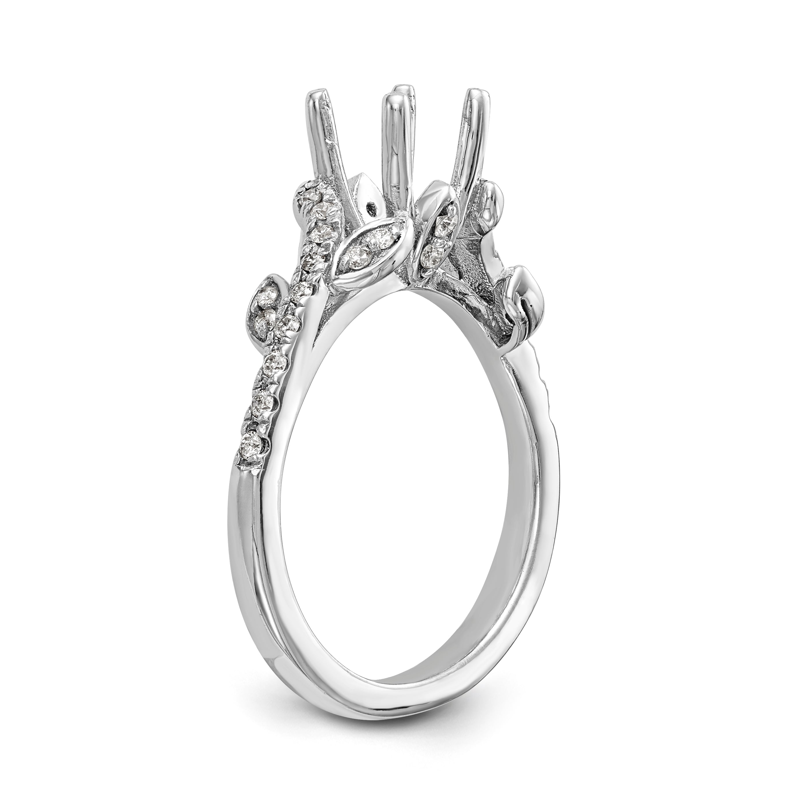 14K Weißgold Verlobungsring mit simuliertem Diamanten
