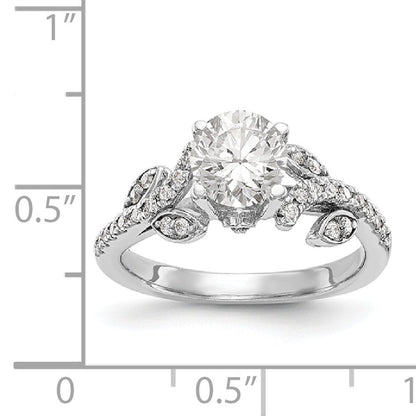 14K Weißgold Verlobungsring mit simuliertem Diamanten