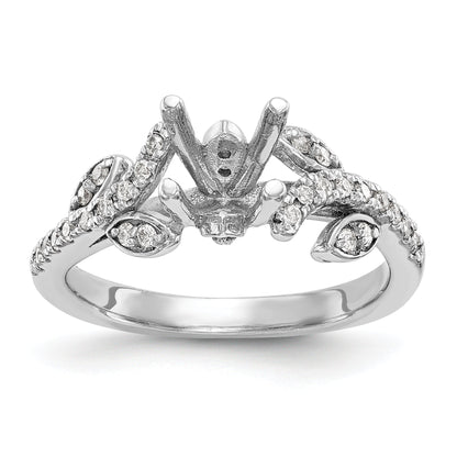 14K Weißgold Verlobungsring mit simulierten Diamanten