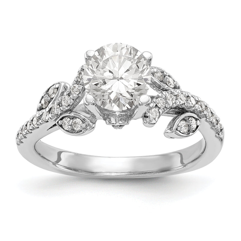 14K Weißgold Verlobungsring mit simuliertem Diamanten