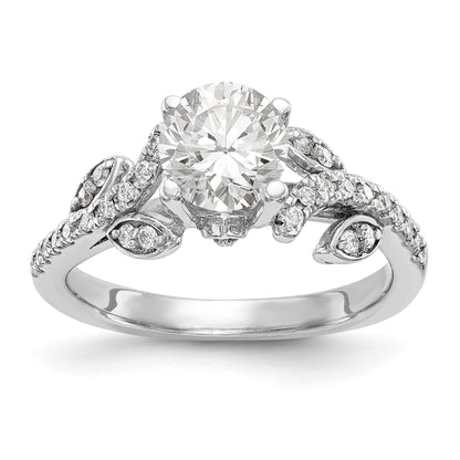 14K Weißgold Verlobungsring mit simulierten Diamanten