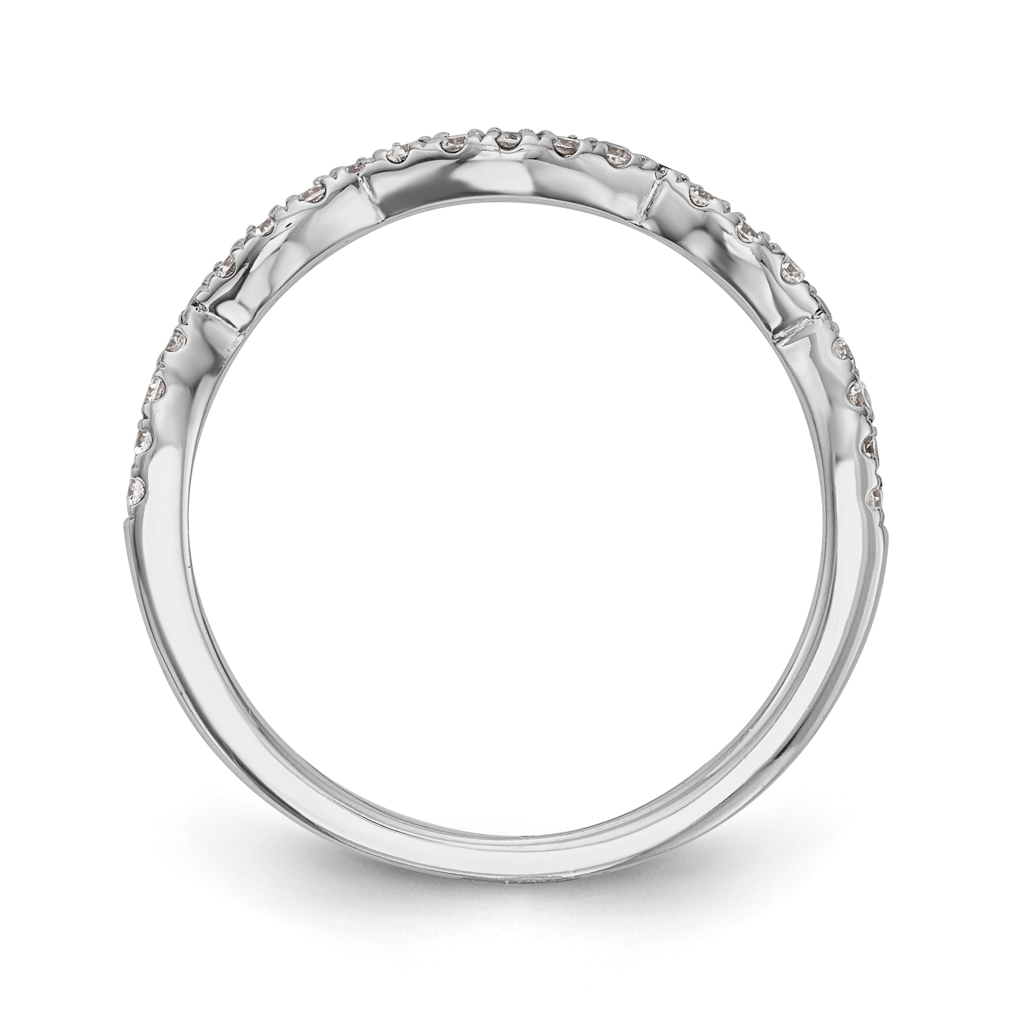 14K Weißgold Diamant-Trauring